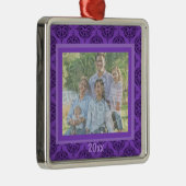 紫色のダマスク織の記念品のオーナメント メタルオーナメント (右)