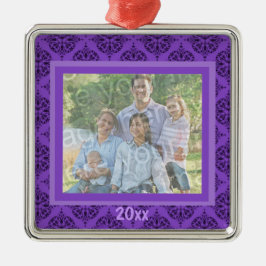 紫色のダマスク織の記念品のオーナメント メタルオーナメント