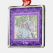 紫色のダマスク織の記念品のオーナメント メタルオーナメント (左)