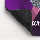 紫色のダマスク織及び水晶 マウスパッド (コーナー)