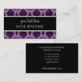 紫色のダマスク織 名刺 (正面/裏面)