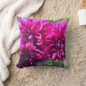紫色のダリア花枕 クッション (ブランケット)
