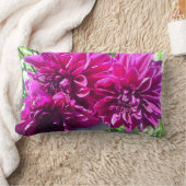 紫色のダリア花枕 ランバークッション (ブランケット)