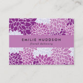 紫色のダリア花、花屋、花屋 名刺 (正面)