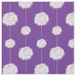 紫色のチアリーダーpom pomパターン ファブリック