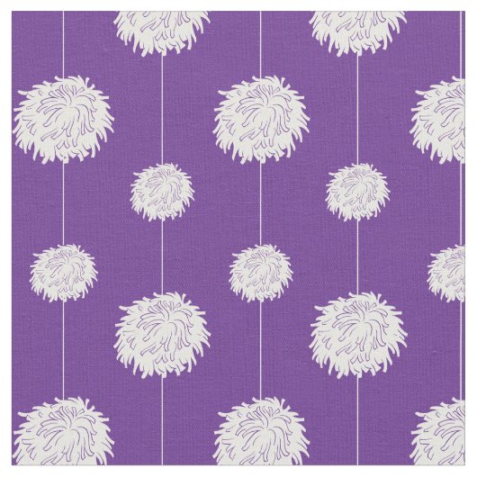 紫色のチアリーダーpom pomパターン ファブリック (クローズアップ)