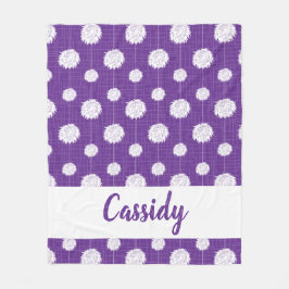 紫色のチアリーダーpom pomパターン フリースブランケット