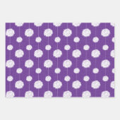 紫色のチアリーダーpom pomパターン ラッピングペーパーシート (正面3)
