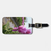 紫色のチューリップの分野及び反射 ラゲッジタグ (正面横)