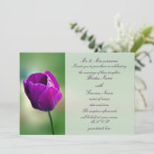 紫色のチューリップの結婚式招待状 招待状 (スタンド正面)