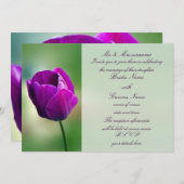 紫色のチューリップの結婚式招待状 招待状 (正面/裏面)