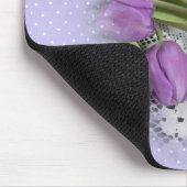 紫色のチューリップをレースのマウスパッドに マウスパッド (コーナー)