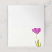 紫色のチューリップウォーターカラーアートゲスト座席表 プレイスカード (外部開封)