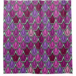 紫色のチューリップフィールド シャワーカーテン