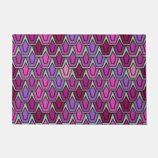 紫色のチューリップフィールド ドアマット (正面)