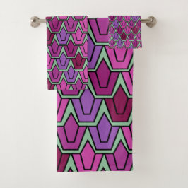 紫色のチューリップフィールド バスタオルセット