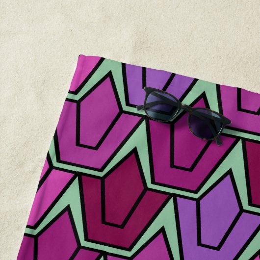 紫色のチューリップフィールド ビーチタオル (インサイチュ)