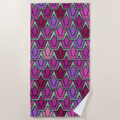 紫色のチューリップフィールド ビーチタオル (正面)