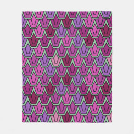 紫色のチューリップフィールド フリースブランケット