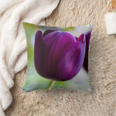 紫色のチューリップフラワークッション クッション (ブランケット)