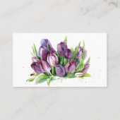 紫色のチューリップフローラ水彩事業/ コーリングカード (裏面)