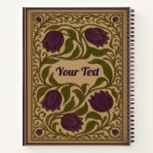 紫色のチューリップヴィンテージフローラスパイラルノートブック ノートブック (裏面)