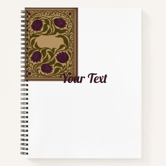 紫色のチューリップヴィンテージフローラスパイラルノートブック ノートブック (正面)