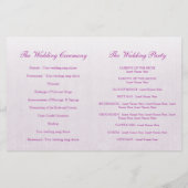 紫色のチューリップ水彩芸術結婚式プログラム (裏面)