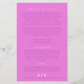 紫色のチューリップ結婚ハートのゲスト情報 (裏面)