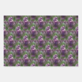 紫色のチューリップ花の自然パターン ラッピングペーパーシート (正面3)