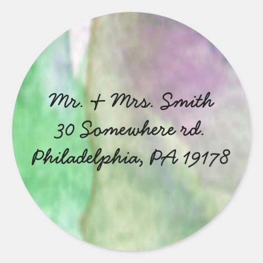 紫色のチューリップ花ステッカー応答シール ラウンドシール (正面)