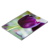 紫色のチューリップ花スパイラルノート ノートブック (左側)