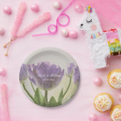 紫色のチューリップ花園ウェディングパーティープレート ペーパープレート (パーティー)