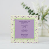 紫色のチューリップ誕生日招待状 招待状 (スタンド正面)