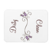 紫色のチューリップ食洗機クリーン – 汚れた磁石 マグネット (横)