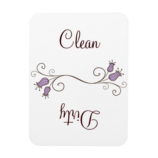 紫色のチューリップ食洗機クリーン – 汚れた磁石 マグネット (縦)