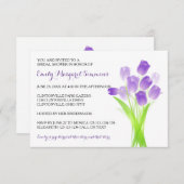 紫色のチューリップ – 3x5ブライダルシャワー招待状 招待状 (正面/裏面)