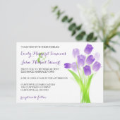 紫色のチューリップ- 3x5結婚式招待状 招待状 (スタンド正面)