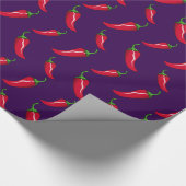紫色のチリペッパーパターン ラッピングペーパー (角)