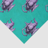 紫色のティーポットのティール（緑がかった色）デコページ 薄葉紙 (詳細)