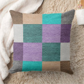 紫色のティール(緑がかった色)のターコイズのモダンで装飾的な大きい クッション (ブランケット)