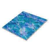 紫色のティール(緑がかった色)の青い水彩画の質パターン タイル (側面)