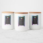 紫色のティール（緑がかった色）グリッターフレーム製品ラベルとロゴ フードラベル (ボトル)