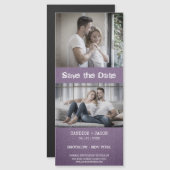 紫色のテキスタイルのテクスチ婚約したャのロマンチックなカップル (正面/裏面)