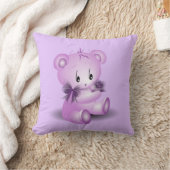 紫色のテディー・ベアはとの上がりました クッション (ブランケット)