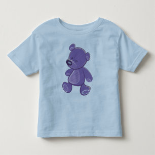 紫色のテディ トドラーTシャツ
