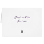 紫色のテーブル数カードのあらゆる言語で愛して下さい (裏面横)