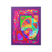 紫色のテーマの部族アートをメモ帳に載せる ノートパッド (回転)