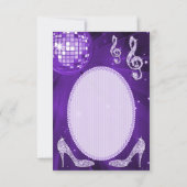 紫色のディスコの球の輝きのかかとは感謝していしています サンキューカード (裏面)