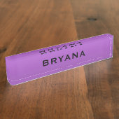 紫色のディップされた明モダンるいデスクパーソナライズされた デスクネームプレート (側面)